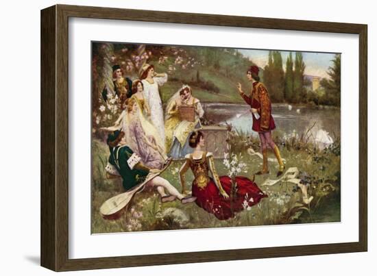 The Telling of One of the Decameron Stories-Italian School-Framed Giclee Print