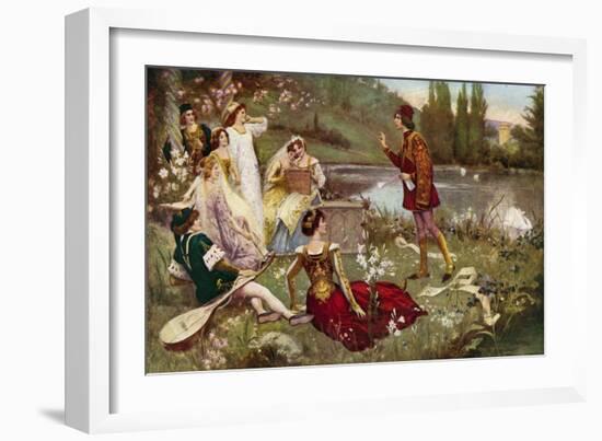 The Telling of One of the Decameron Stories-Italian School-Framed Giclee Print