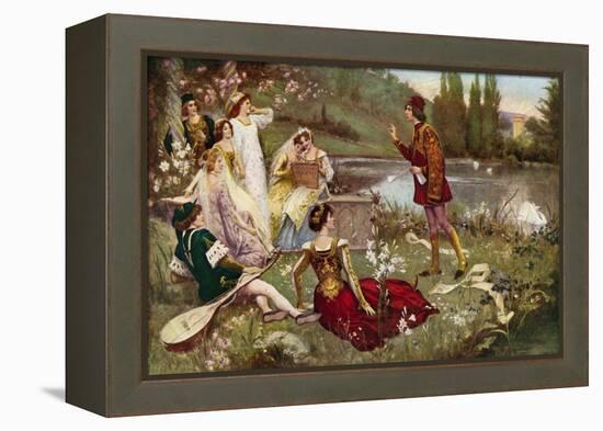 The Telling of One of the Decameron Stories-Italian School-Framed Premier Image Canvas