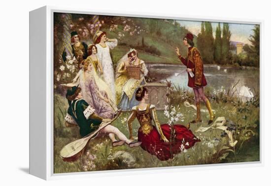 The Telling of One of the Decameron Stories-Italian School-Framed Premier Image Canvas