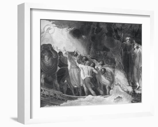 The Tempest, Act I, Scene I, Engraved by B. Smith, 1797-George Romney-Framed Giclee Print
