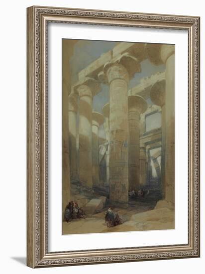 The Temple, Karnak, 1838 (W/C & Pencil on Paper)-David Roberts-Framed Giclee Print