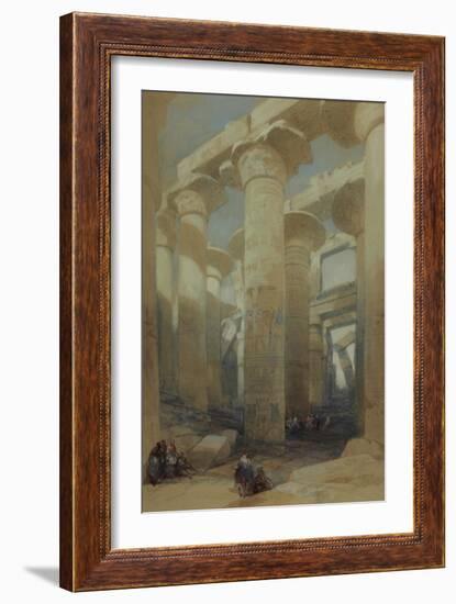 The Temple, Karnak, 1838 (W/C & Pencil on Paper)-David Roberts-Framed Giclee Print