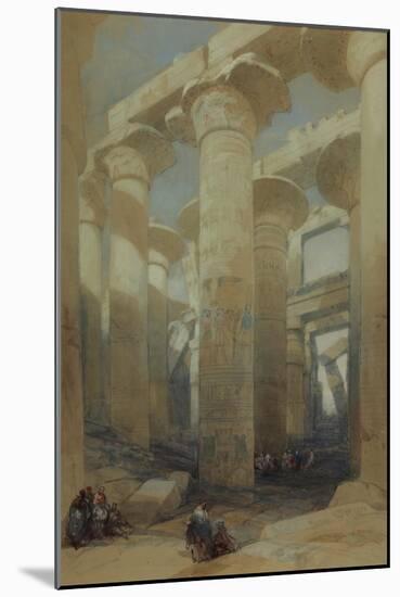 The Temple, Karnak, 1838 (W/C & Pencil on Paper)-David Roberts-Mounted Giclee Print