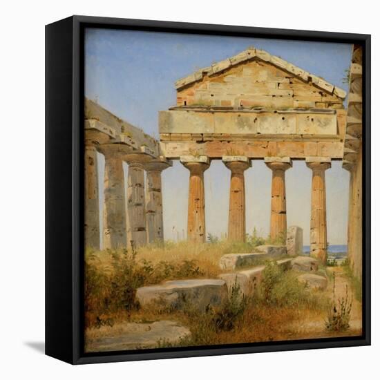 The Temple of Athena, Paestum-Constantin Hansen-Framed Premier Image Canvas