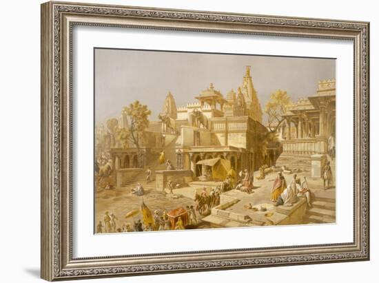 The Temple of Juggernauth, Oodepoore, from 'India Ancient and Modern', 1867 (Colour Litho)-English School-Framed Giclee Print