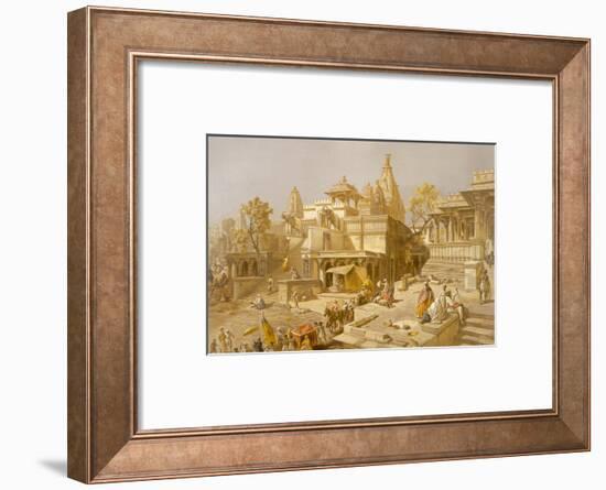 The Temple of Juggernauth, Oodepoore, from 'India Ancient and Modern', 1867 (Colour Litho)-English School-Framed Giclee Print