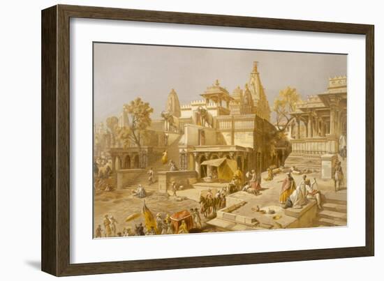 The Temple of Juggernauth, Oodepoore, from 'India Ancient and Modern', 1867 (Colour Litho)-English School-Framed Giclee Print