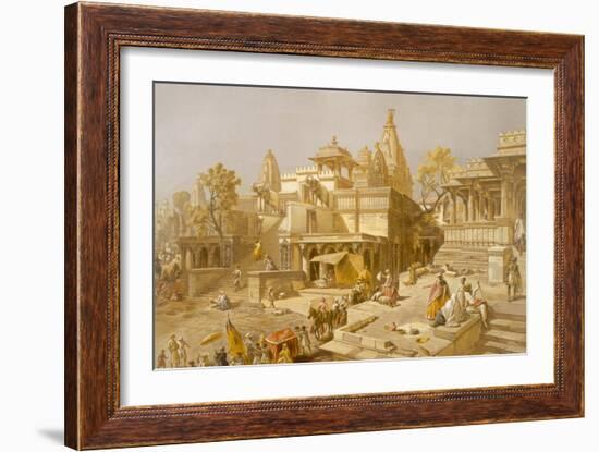 The Temple of Juggernauth, Oodepoore, from 'India Ancient and Modern', 1867 (Colour Litho)-English School-Framed Giclee Print