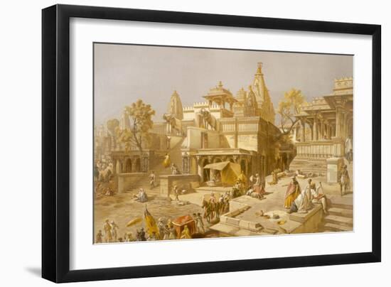 The Temple of Juggernauth, Oodepoore, from 'India Ancient and Modern', 1867 (Colour Litho)-English School-Framed Giclee Print