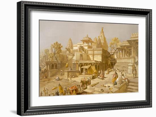 The Temple of Juggernauth, Oodepoore, from 'India Ancient and Modern', 1867 (Colour Litho)-English School-Framed Giclee Print