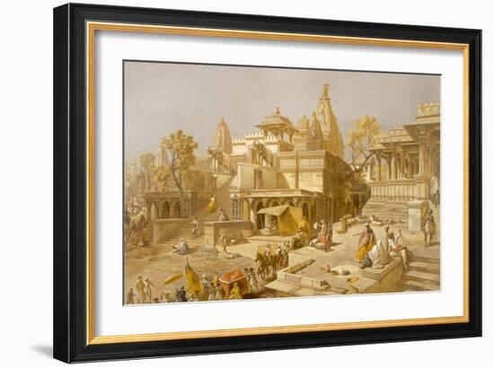 The Temple of Juggernauth, Oodepoore, from 'India Ancient and Modern', 1867 (Colour Litho)-English School-Framed Giclee Print