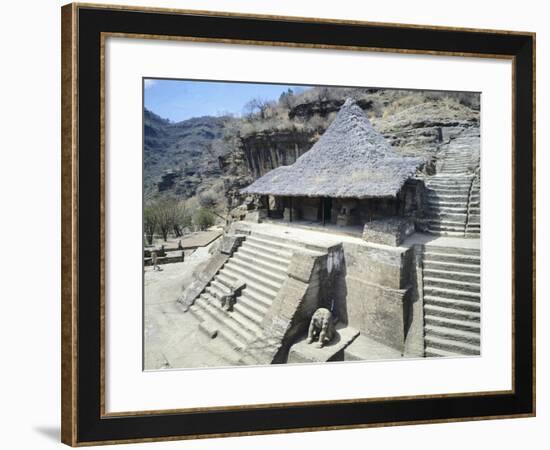 The Temple of the Eagles in Malinalco-null-Framed Giclee Print