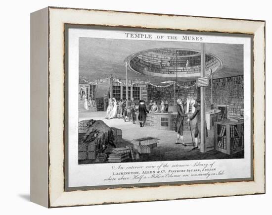 The Temple of the Muses Bookshop in Finsbury Square, London, C1810-Walker-Framed Premier Image Canvas