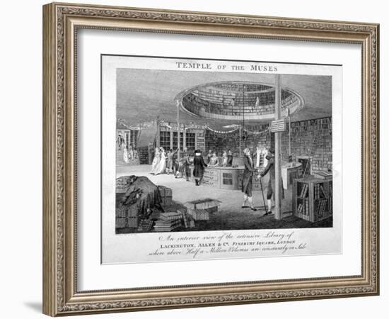 The Temple of the Muses Bookshop in Finsbury Square, London, C1810-Walker-Framed Giclee Print