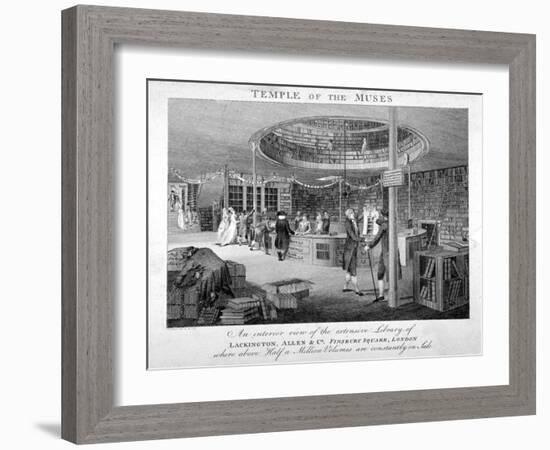 The Temple of the Muses Bookshop in Finsbury Square, London, C1810-Walker-Framed Giclee Print