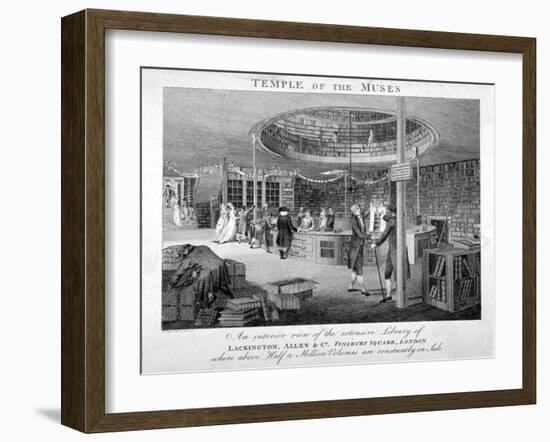 The Temple of the Muses Bookshop in Finsbury Square, London, C1810-Walker-Framed Giclee Print