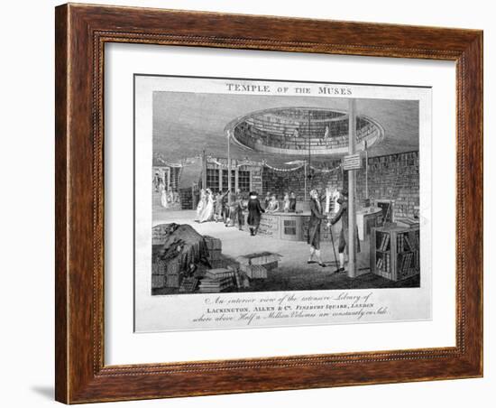 The Temple of the Muses Bookshop in Finsbury Square, London, C1810-Walker-Framed Giclee Print