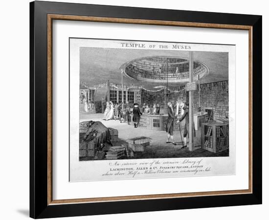 The Temple of the Muses Bookshop in Finsbury Square, London, C1810-Walker-Framed Giclee Print