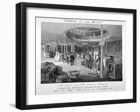 The Temple of the Muses Bookshop in Finsbury Square, London, C1810-Walker-Framed Giclee Print