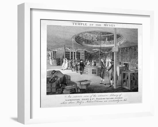 The Temple of the Muses Bookshop in Finsbury Square, London, C1810-Walker-Framed Giclee Print