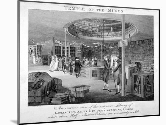 The Temple of the Muses Bookshop in Finsbury Square, London, C1810-Walker-Mounted Giclee Print