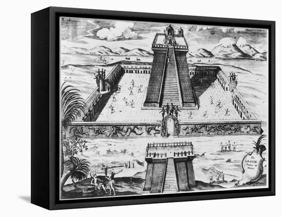 The Templo Mayor at Tenochtitlan, from "Historia de Nueva Espana", 1770-null-Framed Premier Image Canvas