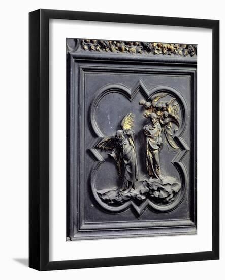 The Temptation of Christ, Sixth Panel of the North Doors of the Baptistery of San Giovanni, 1403-24-Lorenzo Ghiberti-Framed Giclee Print