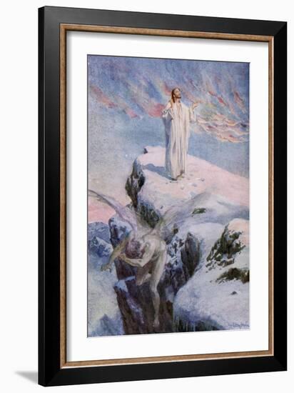 The temptation of Jesus - Bible-William Brassey Hole-Framed Giclee Print