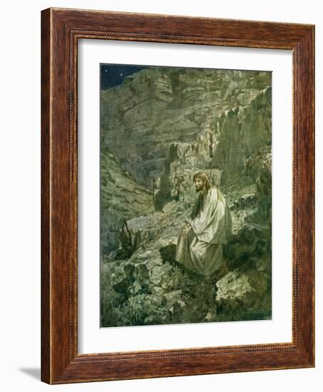 The temptation of Jesus - Bible-William Brassey Hole-Framed Giclee Print