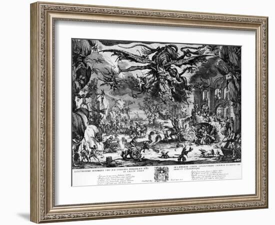The Temptation of Saint Anthony, 1635-Jacques Callot-Framed Giclee Print