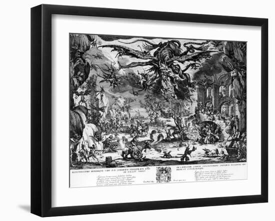 The Temptation of Saint Anthony, 1635-Jacques Callot-Framed Giclee Print