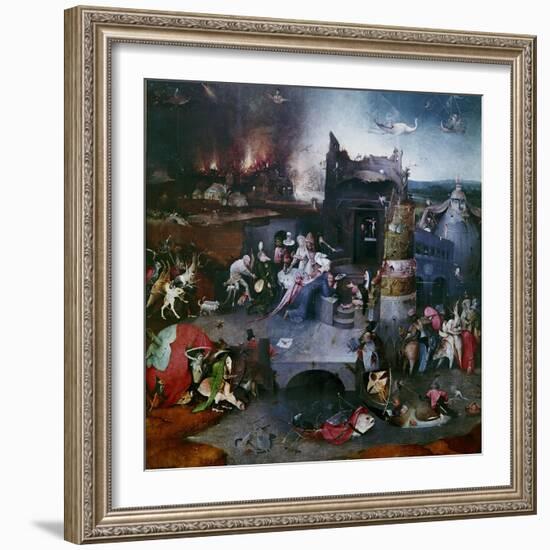 The Temptation of Saint Anthony (Central Panel of a Triptyc), Between 1495 and 1515-Hieronymus Bosch-Framed Giclee Print