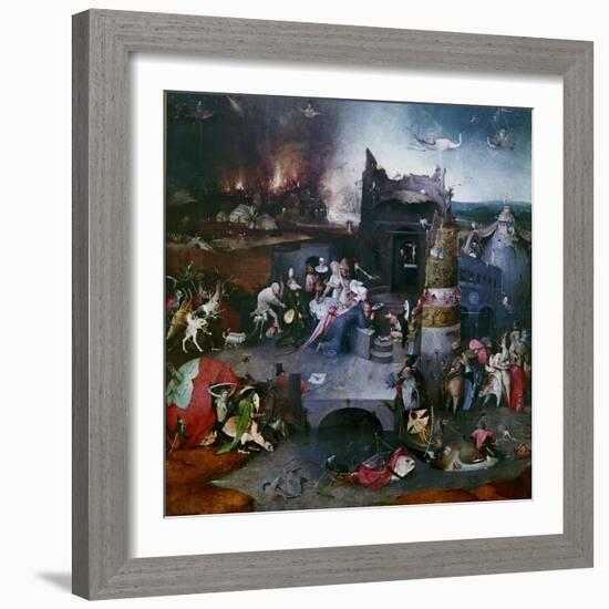 The Temptation of Saint Anthony (Central Panel of a Triptyc), Between 1495 and 1515-Hieronymus Bosch-Framed Giclee Print
