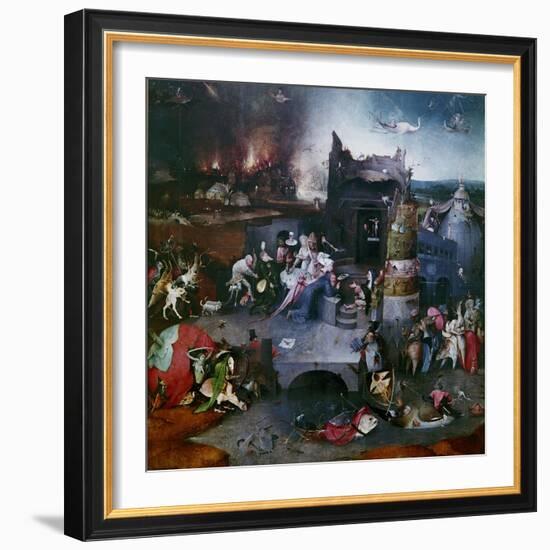 The Temptation of Saint Anthony (Central Panel of a Triptyc), Between 1495 and 1515-Hieronymus Bosch-Framed Giclee Print