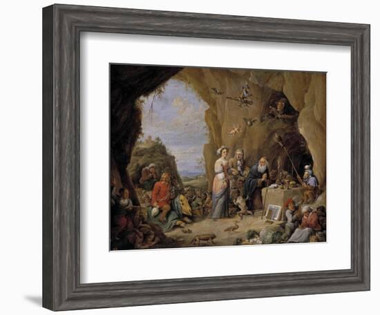 The Temptation of Saint Anthony, Mid of 17th C-David Teniers the Younger-Framed Giclee Print