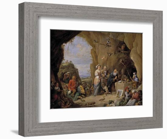 The Temptation of Saint Anthony, Mid of 17th C-David Teniers the Younger-Framed Giclee Print