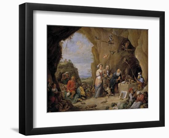 The Temptation of Saint Anthony, Mid of 17th C-David Teniers the Younger-Framed Giclee Print