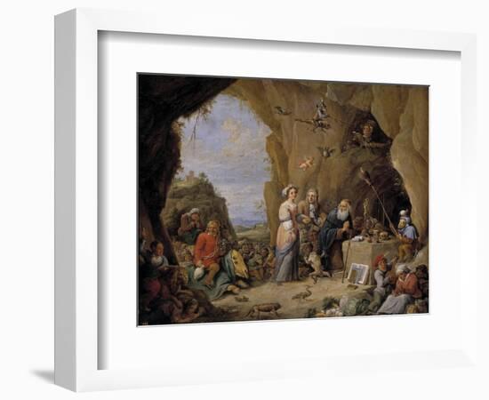 The Temptation of Saint Anthony, Mid of 17th C-David Teniers the Younger-Framed Giclee Print