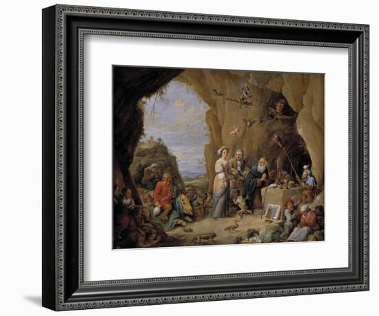 The Temptation of Saint Anthony, Mid of 17th C-David Teniers the Younger-Framed Giclee Print