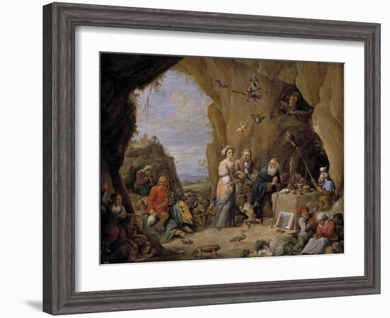 The Temptation of Saint Anthony, Mid of 17th C-David Teniers the Younger-Framed Giclee Print