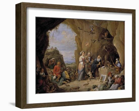 The Temptation of Saint Anthony, Mid of 17th C-David Teniers the Younger-Framed Giclee Print