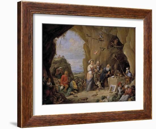 The Temptation of Saint Anthony, Mid of 17th C-David Teniers the Younger-Framed Giclee Print