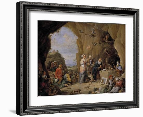 The Temptation of Saint Anthony, Mid of 17th C-David Teniers the Younger-Framed Giclee Print