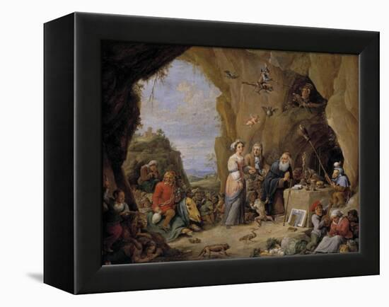 The Temptation of Saint Anthony, Mid of 17th C-David Teniers the Younger-Framed Premier Image Canvas