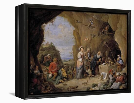 The Temptation of Saint Anthony, Mid of 17th C-David Teniers the Younger-Framed Premier Image Canvas