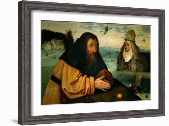 The Temptation of St. Anthony Abbot, the Head of an Abbess Sits Atop a Whorehouse-Hieronymus Bosch-Framed Giclee Print