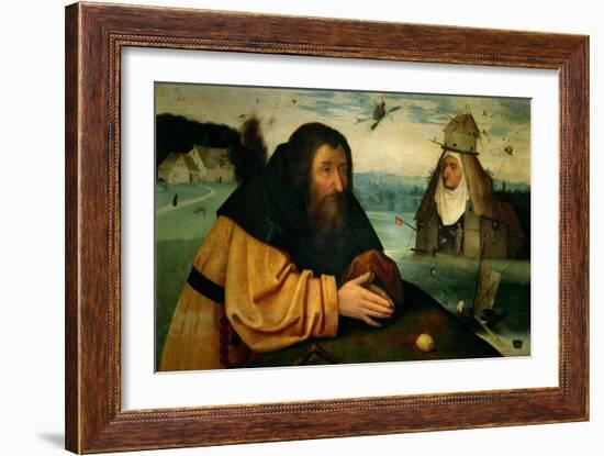 The Temptation of St. Anthony Abbot, the Head of an Abbess Sits Atop a Whorehouse-Hieronymus Bosch-Framed Giclee Print