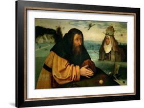 The Temptation of St. Anthony Abbot, the Head of an Abbess Sits Atop a Whorehouse-Hieronymus Bosch-Framed Giclee Print