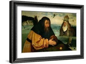 The Temptation of St. Anthony Abbot, the Head of an Abbess Sits Atop a Whorehouse-Hieronymus Bosch-Framed Giclee Print